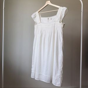 White Jcrew cotton sun dress, medium, gauzy, cream
